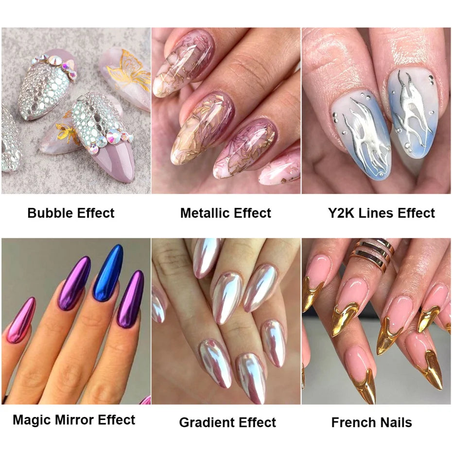 36er-Set Chrome-Pigmente – Superhelle Metallic Mirror Powder für Nailart