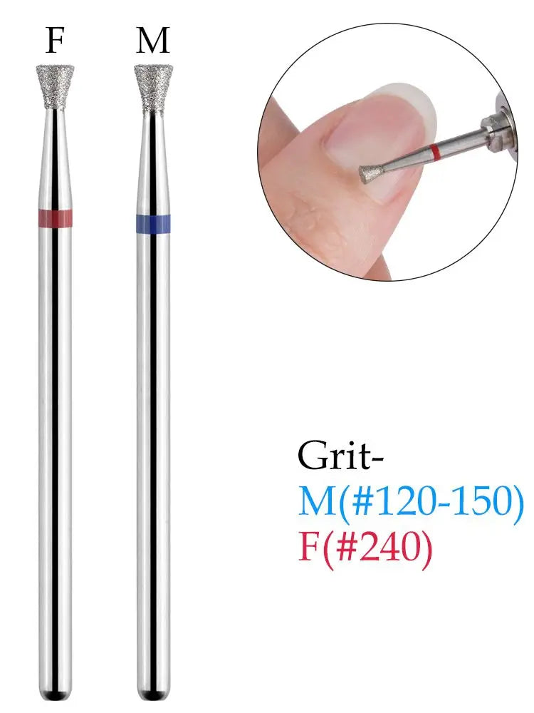 2er-Set Diamant-Fräserbits – Flammenform für Nagelhaut & Gellack (3/32", Profi-Qualität)