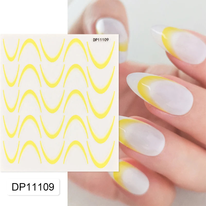 3D Schleifen Nagelsticker – Elegante Gold- & Farbbögen für French & Sommerdesigns
