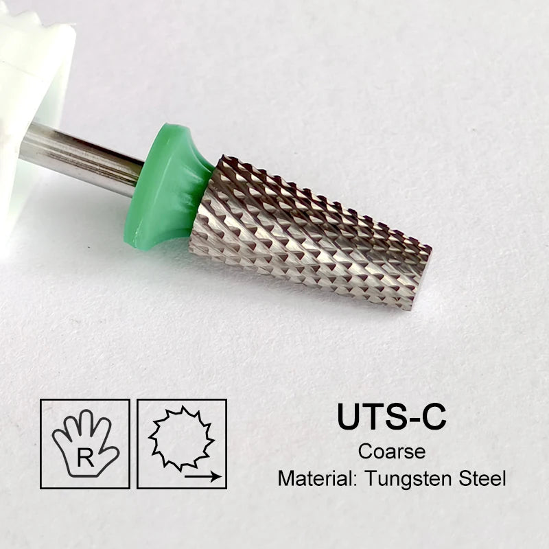 Tapered Barrel Fräserbit – Hartmetall (Tungsten), für Gelentfernung & Polieren (4XC, Gold)