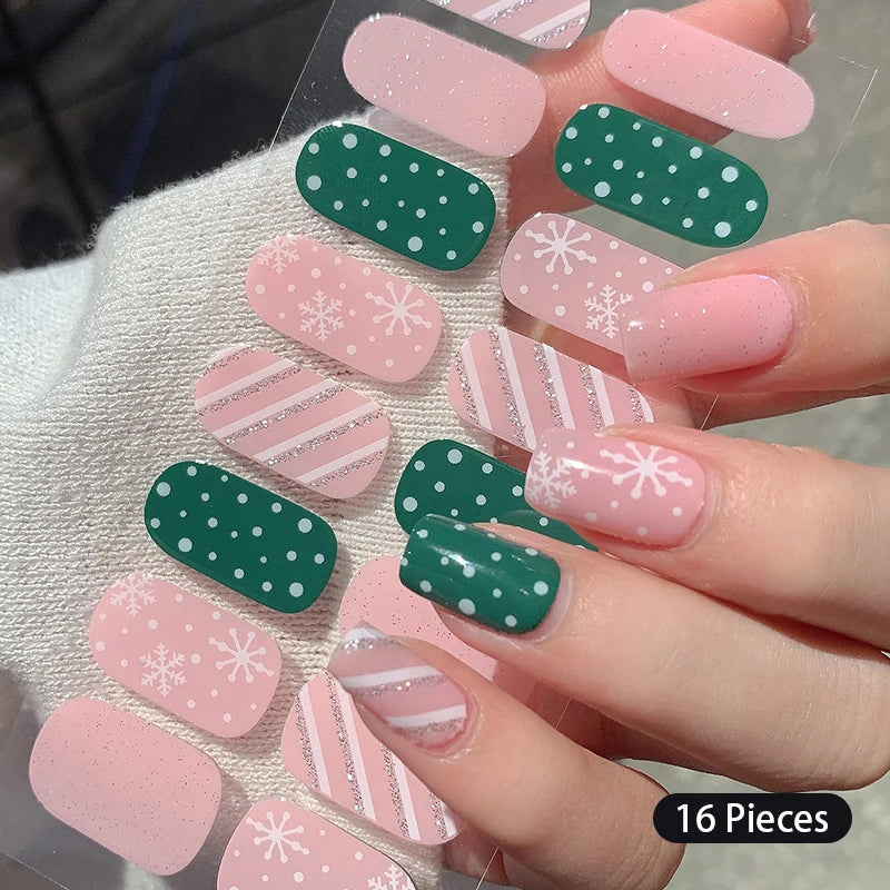 Fullcover Nail Sticker – Modische selbstklebende Nagelfolien mit Glitzer