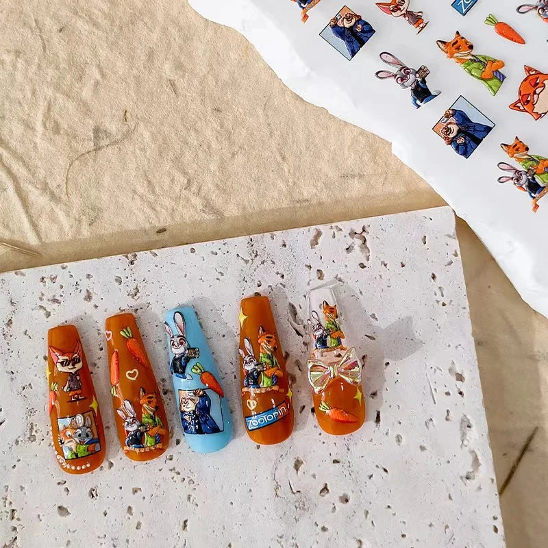 Disney 5D Nail Sticker – Zootopia & Mickey Motive für kreative Nail Art
