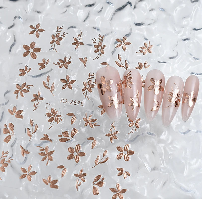3d Nail Art Stickers Purple Lavenders Bunch Flowers Girls Rabbits Butterflys Decals For Nails Tips Decorations Manicures