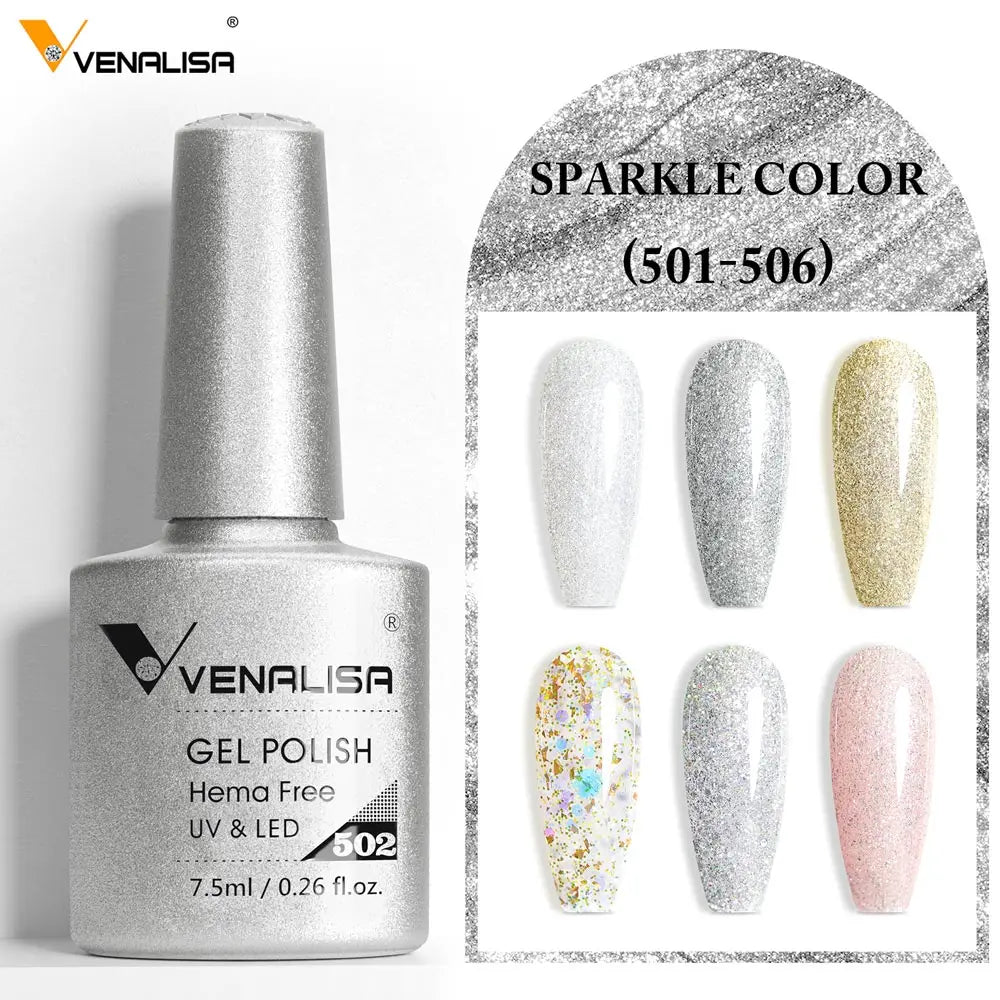 Venalisa HEMA-FREE Gel-Lack – 7,5 ml – French, Nude & Glitzer-Kollektion
