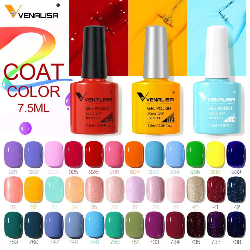 Venalisa GDCOCO Gel-Lack – 7,5 ml – Neon Sommerfarben, volle Deckkraft