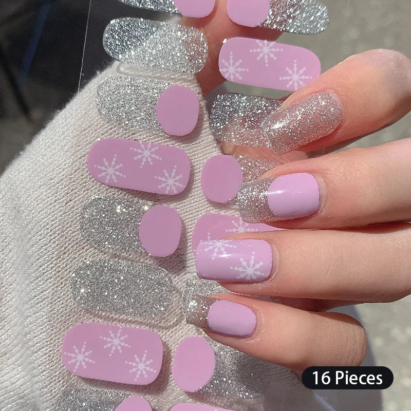 Fullcover Nail Sticker – Modische selbstklebende Nagelfolien mit Glitzer 2.