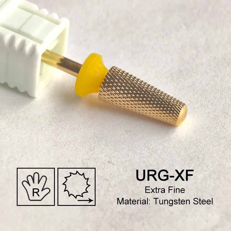 Tapered Barrel Fräserbit – Hartmetall (Tungsten), für Gelentfernung & Polieren (4XC, Gold)