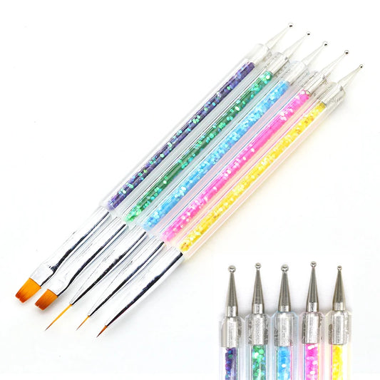Nail Art Pinselset – 5/20 Stk für Malerei, Dotting, Liner & Acryl-Gel