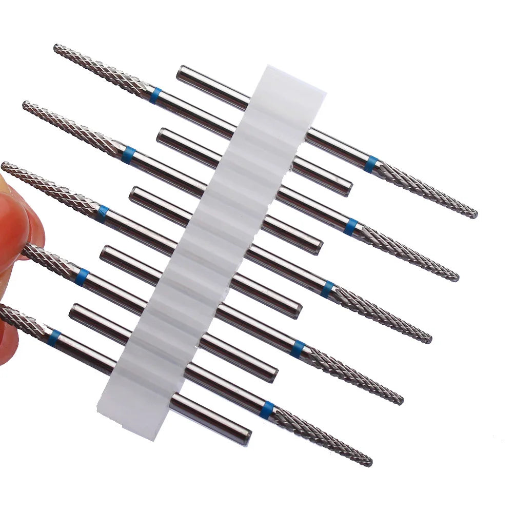 10tlg. Fräser Set für Maniküre – Hartmetall & Keramik Bits, Gel Entferner & Schleifer für elektrische Nagelfeilen