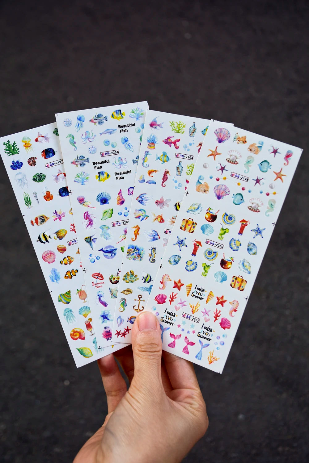 Lavendelblüten Wassertransfer-Sticker – 12 Motive für Nageldekoration