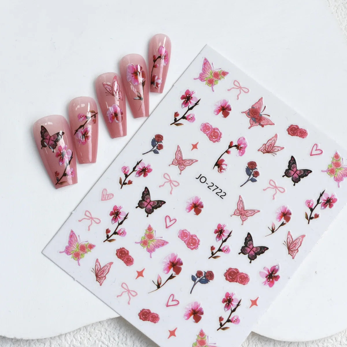 3d Nail Art Stickers Purple Lavenders Bunch Flowers Girls Rabbits Butterflys Decals For Nails Tips Decorations Manicures