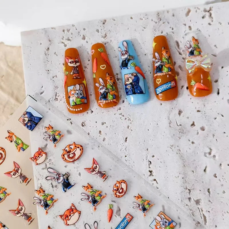 Disney 5D Nail Sticker – Zootopia & Mickey Motive für kreative Nail Art
