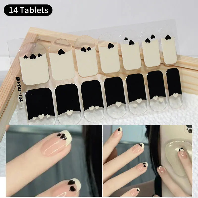 Fullcover Nail Sticker – Modische selbstklebende Nagelfolien mit Glitzer