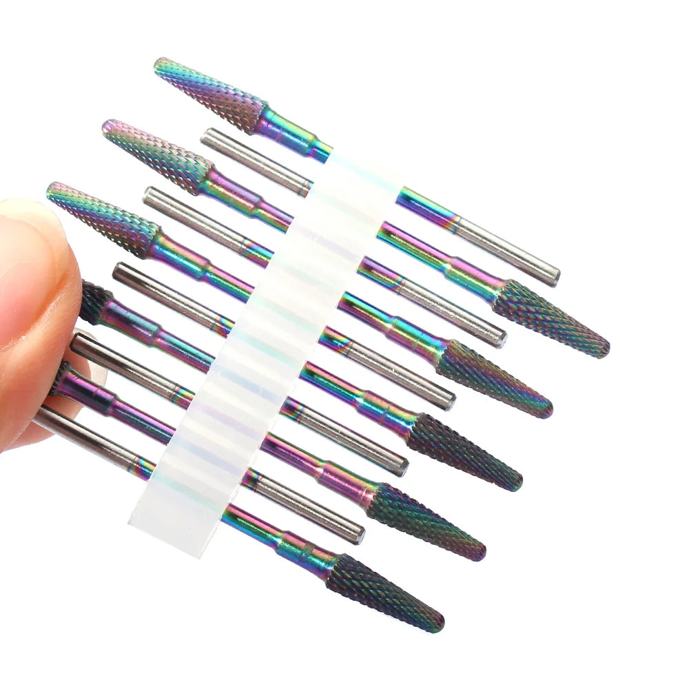 10tlg. Fräser Set für Maniküre – Hartmetall & Keramik Bits, Gel Entferner & Schleifer für elektrische Nagelfeilen