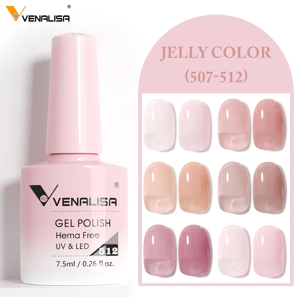 Venalisa HEMA-FREE Gel-Lack – 7,5 ml – French, Nude & Glitzer-Kollektion