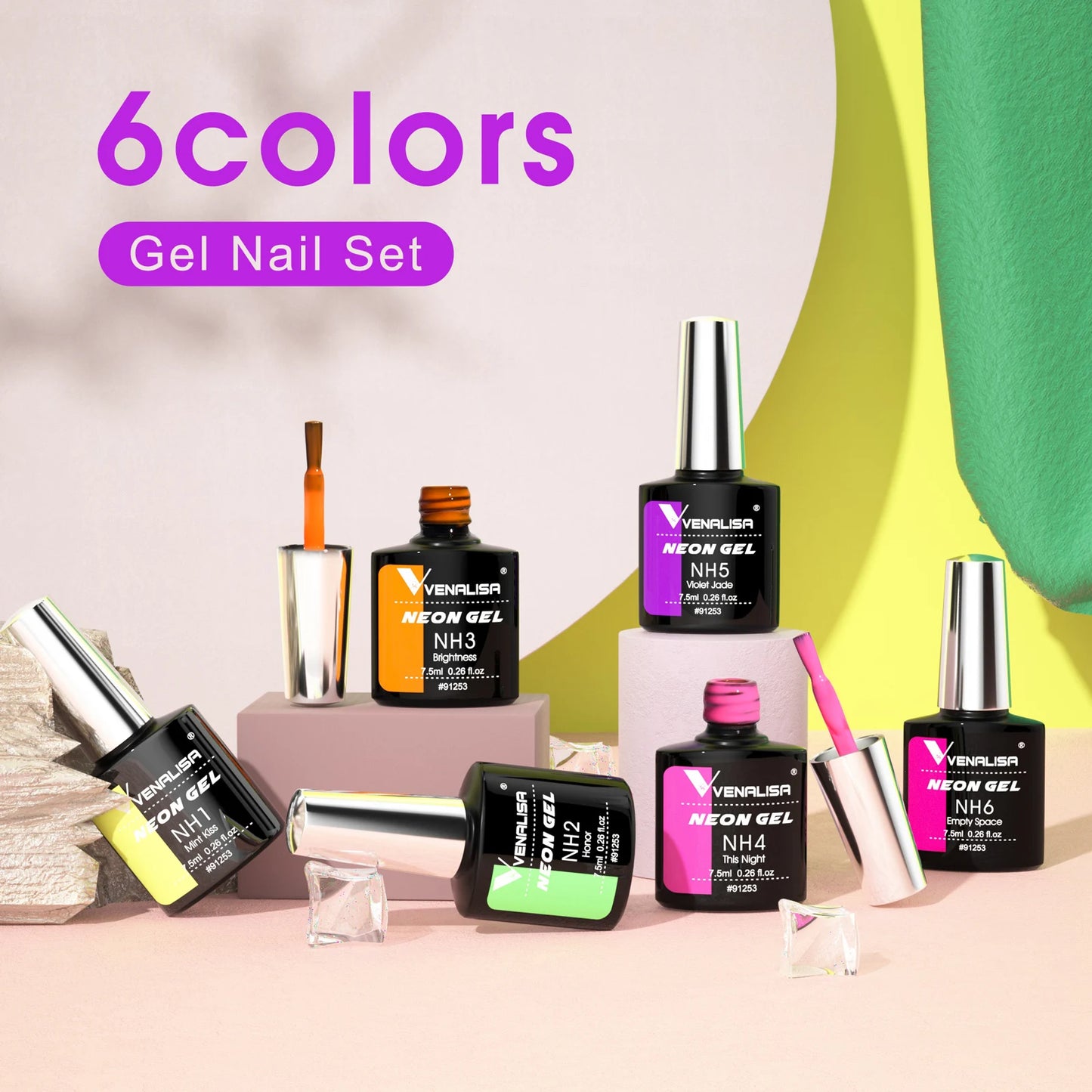 Venalisa Neon Gel-Lack 7,5 ml – UV/LED – Leuchtende Sommerfarben