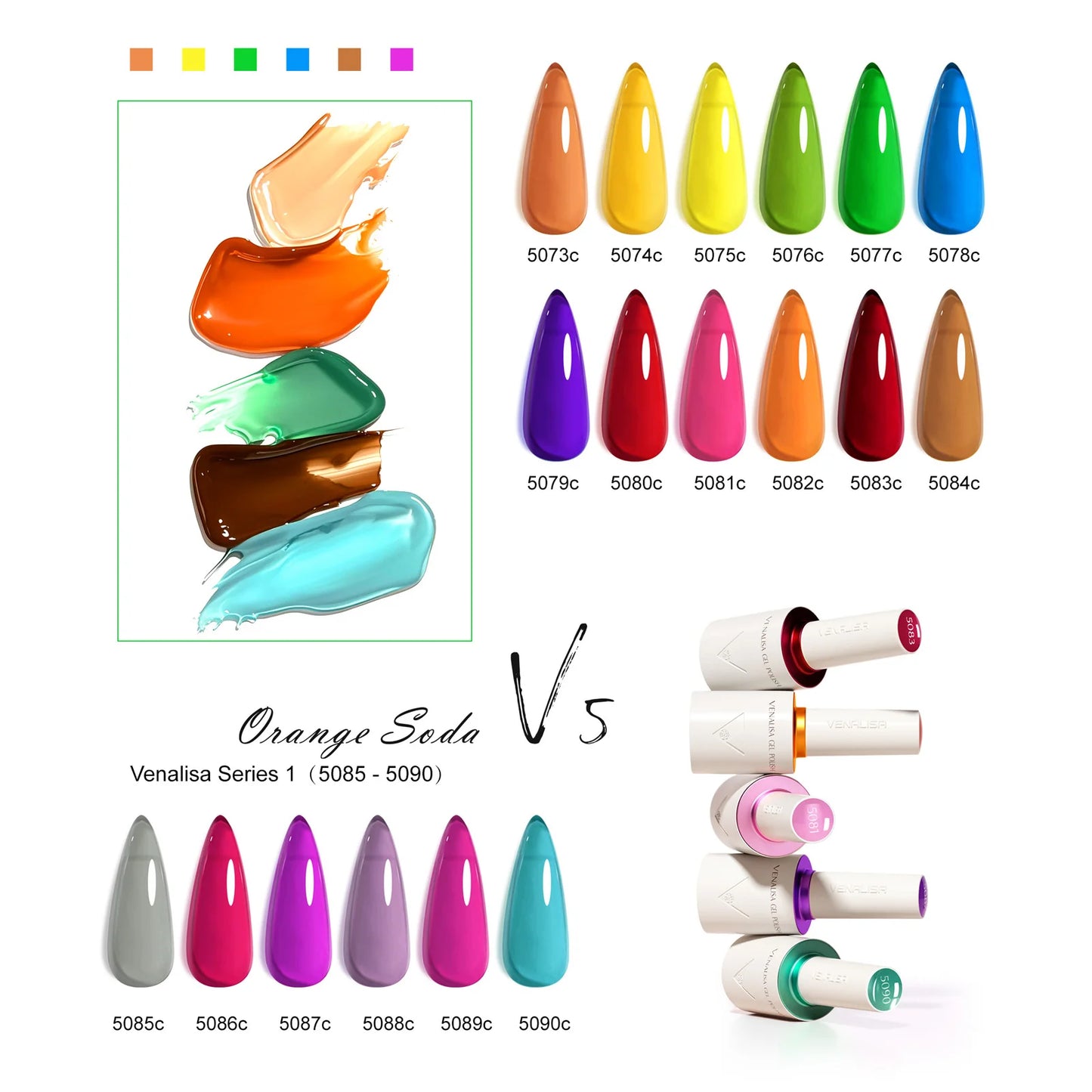 Venalisa 7.5ml Soak Off UV/LED Gel Polish – intensive Farben, langanhaltender Glanz
