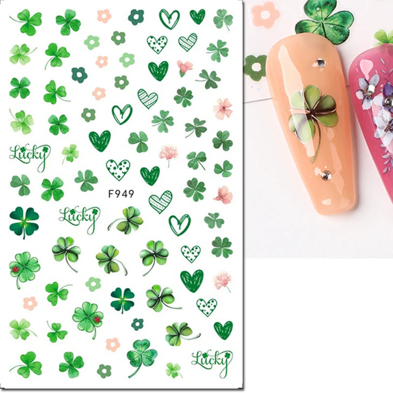 3D Nagelsticker Weißer Pflaumenblüten mit Goldperlen & Schmetterlingen