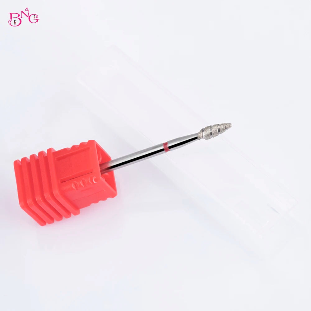 2er-Set Diamant-Fräserbits – Flammenform für Nagelhaut & Gellack (3/32", Profi-Qualität)