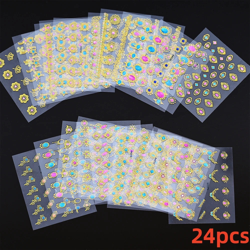 Kinder Nagelsticker „Häschen & Glitzer“ – 30 Stk Cartoon Nail Art mit Pailletten