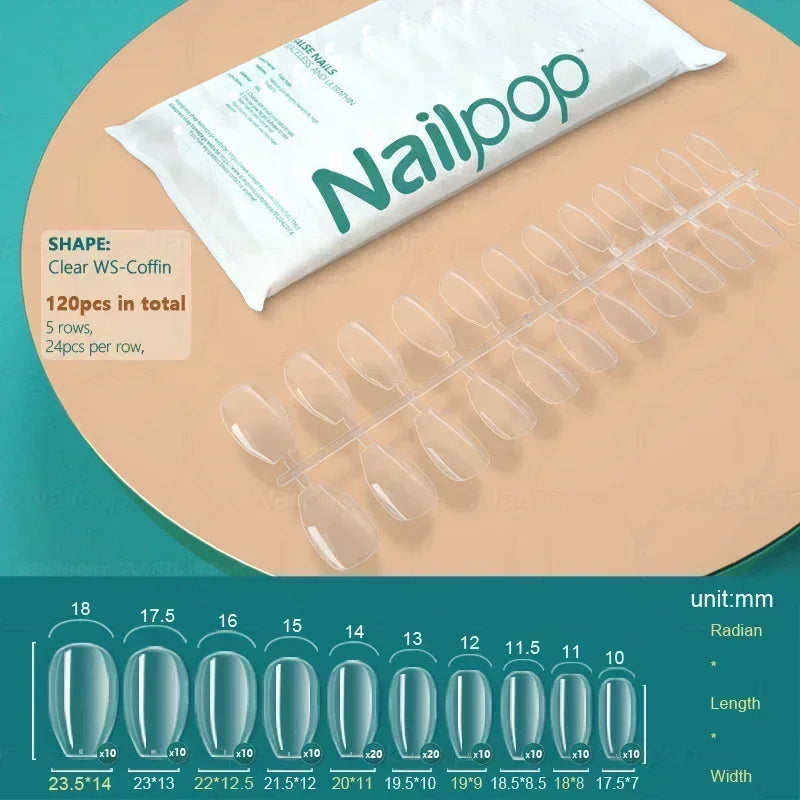 Nageltips, Soft Gel Tips, Full Cover Nägel, Press On Nails, Fake Nails, Nagelverlängerung, NAILPOP