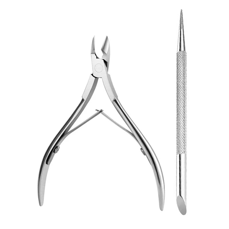 Nagelhautpflege-Set – Edelstahlzange, Schieber & Cutter für Maniküre & Pediküre