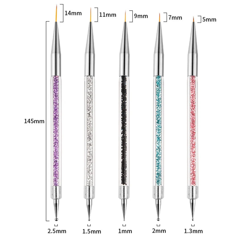 Nail Art Pinselset – 5/20 Stk für Malerei, Dotting, Liner & Acryl-Gel