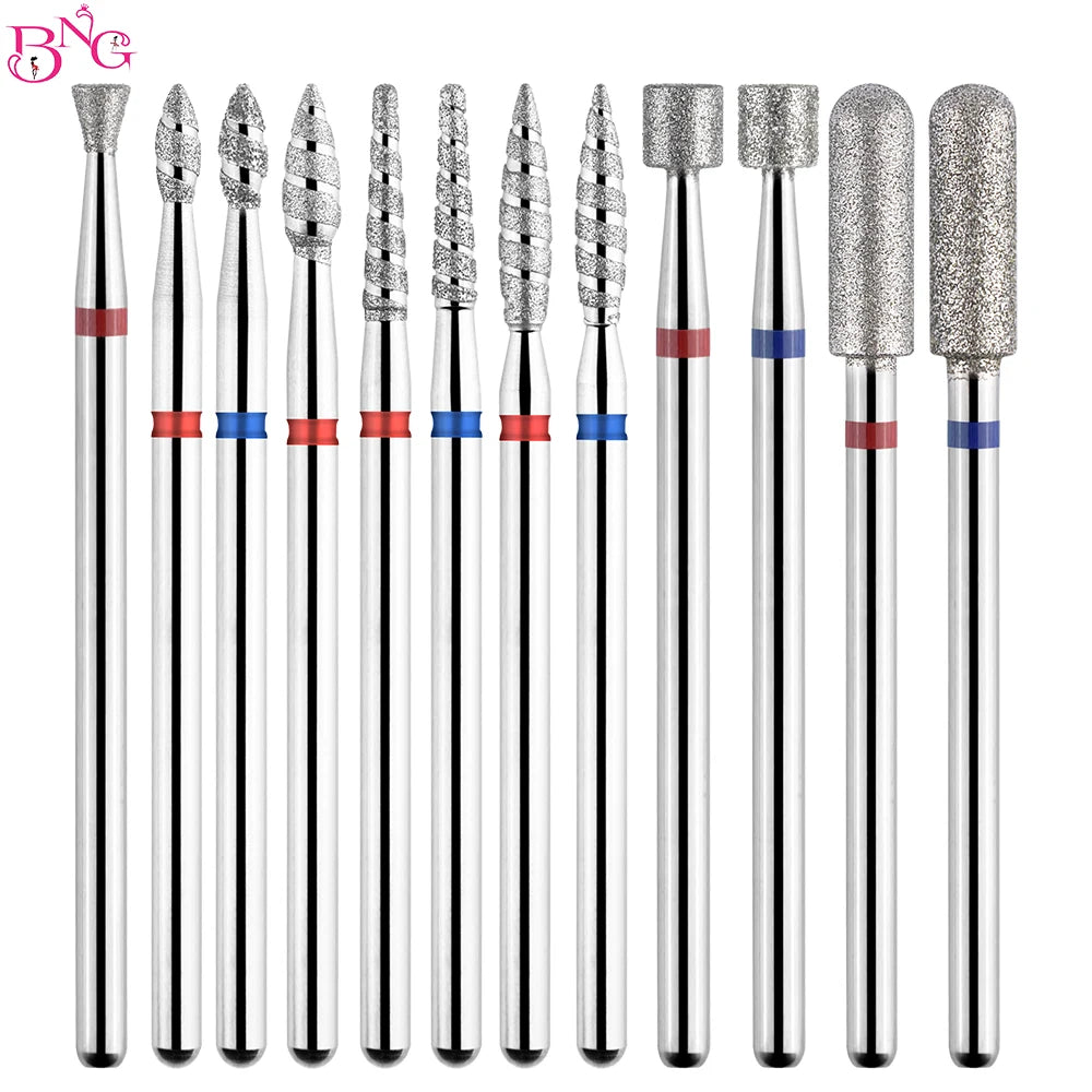 2er-Set Diamant-Fräserbits – Flammenform für Nagelhaut & Gellack (3/32", Profi-Qualität)