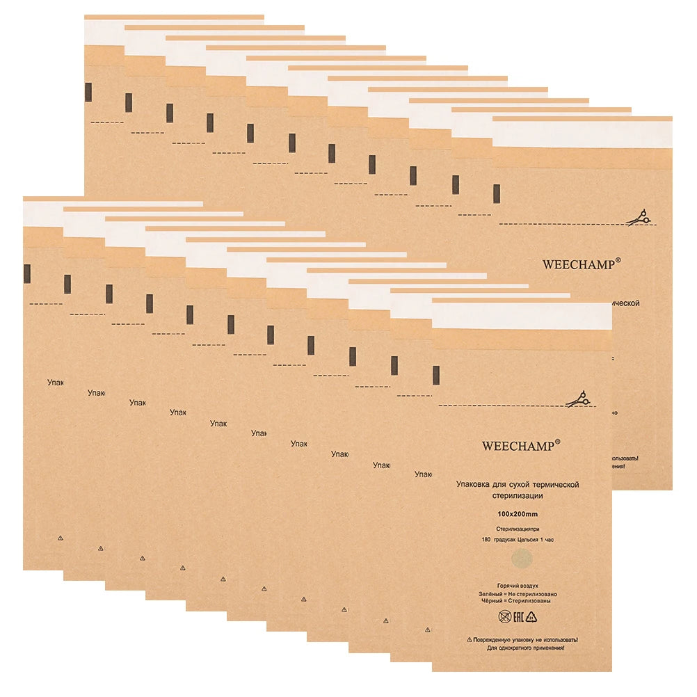 Sterilisationsbeutel für Nagel- & Tattoo-Instrumente – 100 Stück | Kraftpapier