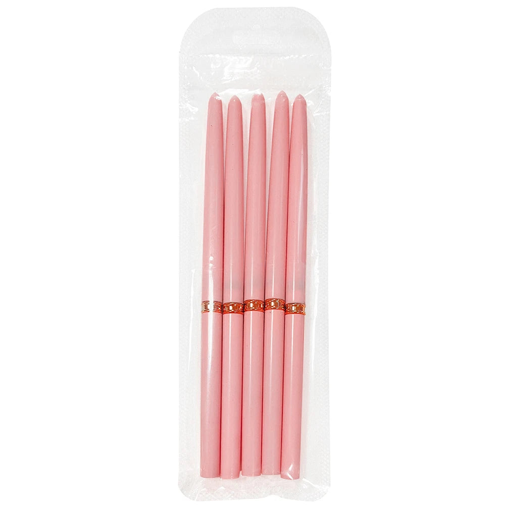5er-Set Nail Art Liner Pinsel – Rosa, ultrafein für French & Linien (7/10/12/15/20mm)