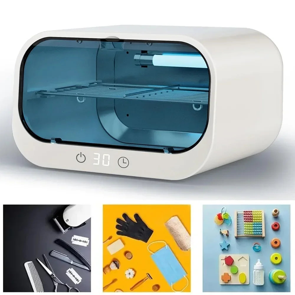 UV Sterilisator Box – 360° Ozon & UV-Desinfektion mit Timer für Beauty-Tools, Babyspielzeug & Handy