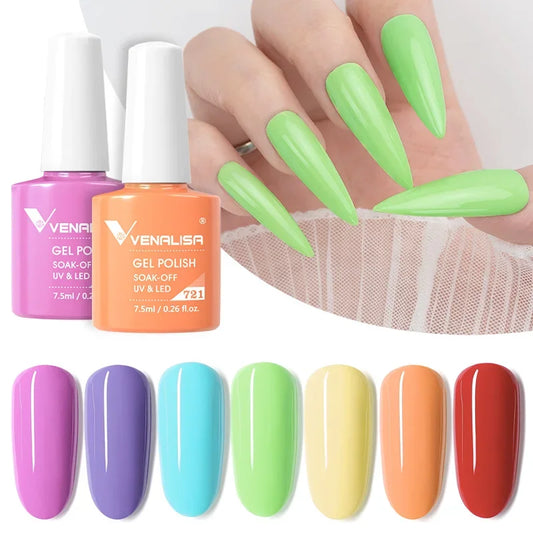 Venalisa GDCOCO Gel-Lack – 7,5 ml – Neon Sommerfarben, volle Deckkraft