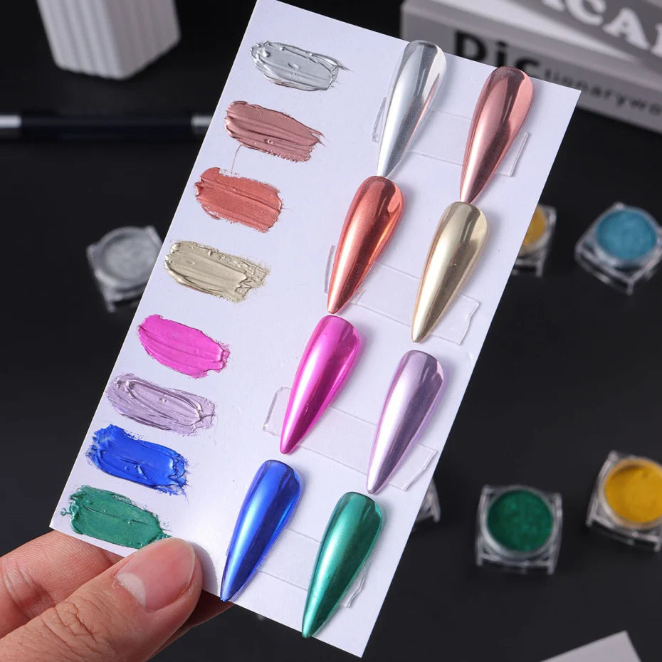 36er-Set Chrome-Pigmente – Superhelle Metallic Mirror Powder für Nailart