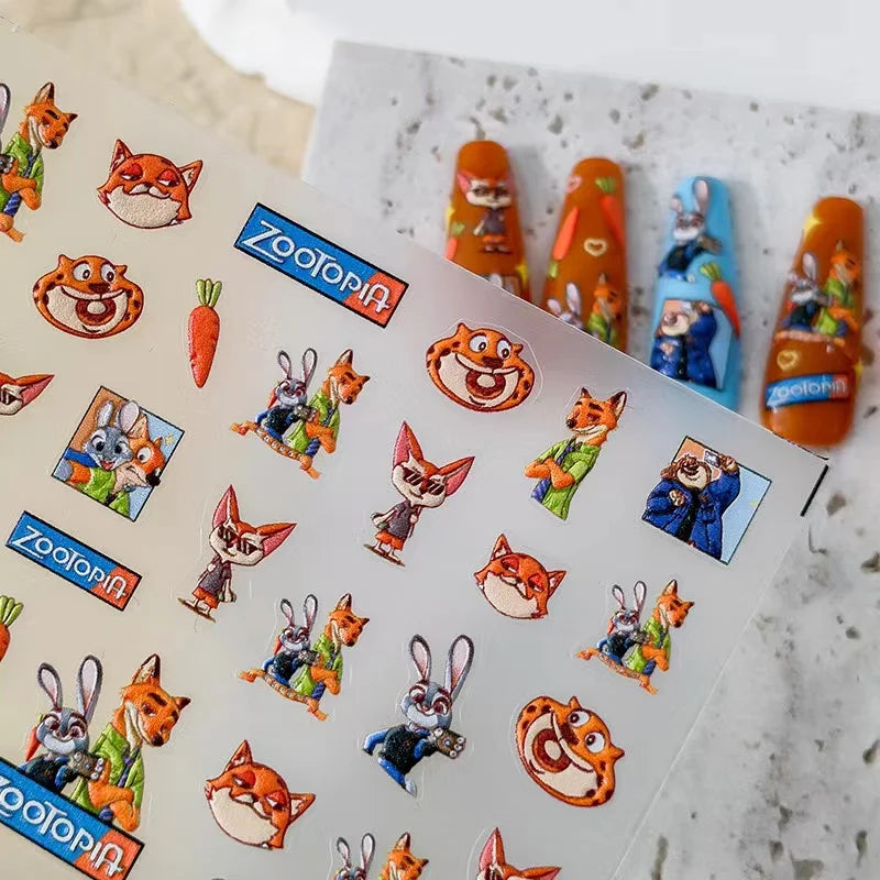 Disney 5D Nail Sticker – Zootopia & Mickey Motive für kreative Nail Art