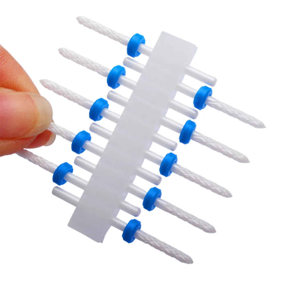 10tlg. Fräser Set für Maniküre – Hartmetall & Keramik Bits, Gel Entferner & Schleifer für elektrische Nagelfeilen