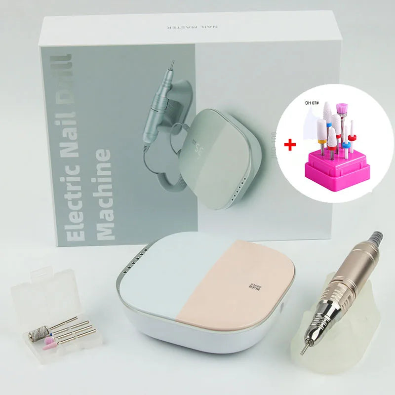 Elektrische Nagelfräse 35.000 U/min mit Display – Profi-Minikit für Maniküre & Pediküre mit Fräserhalter