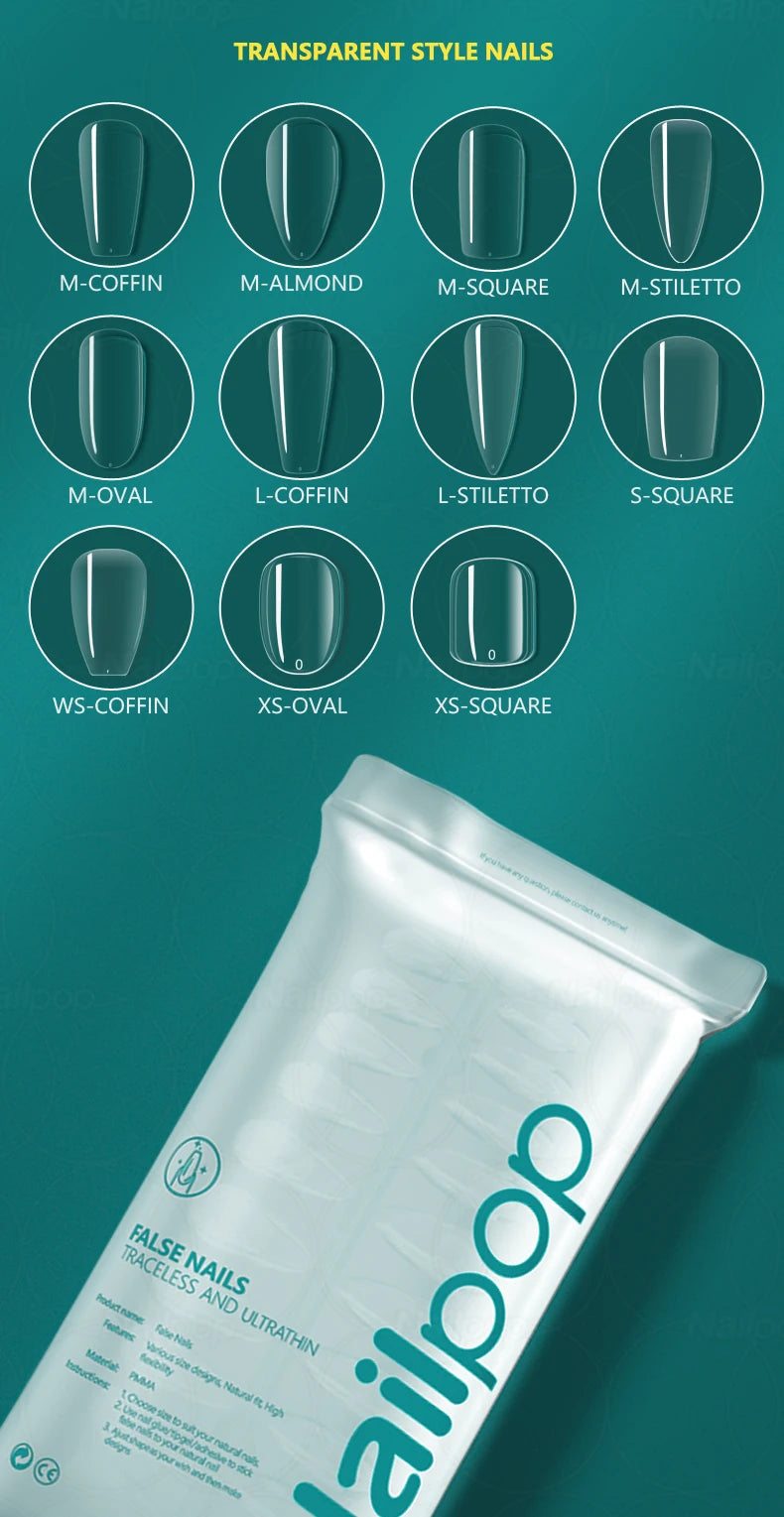 Nageltips, Soft Gel Tips, Full Cover Nägel, Press On Nails, Fake Nails, Nagelverlängerung, NAILPOP