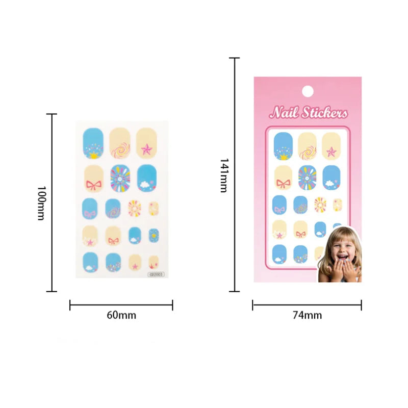 Little Princess Girls Nail Stickers Children DIY Cute Cartoon Animal Nail Decals Kids Manicure Polish Wrap Decors uñas postizas