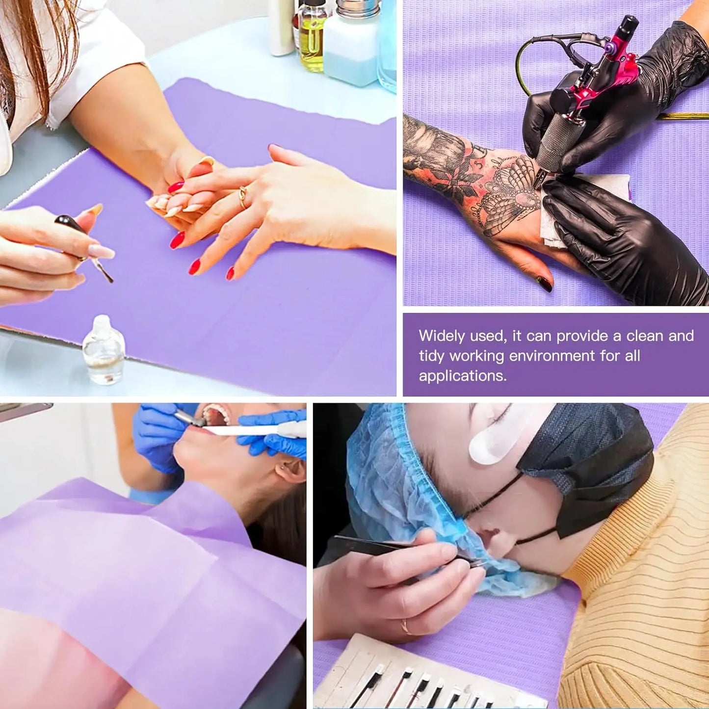 Einweg Unterlagen für Nagelstudio & Tattoo – 10/25/50/125 Stück, farbig & hygienisch
