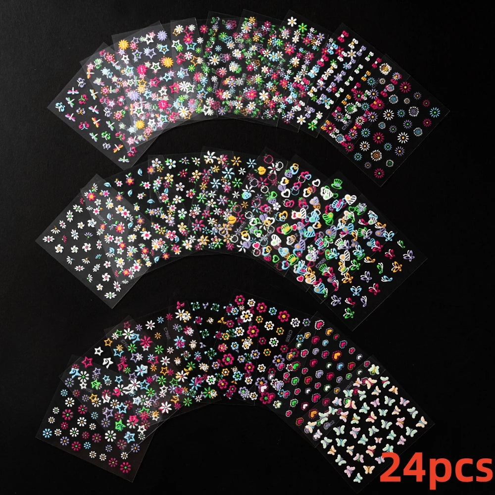 Kinder Nagelsticker „Häschen & Glitzer“ – 30 Stk Cartoon Nail Art mit Pailletten