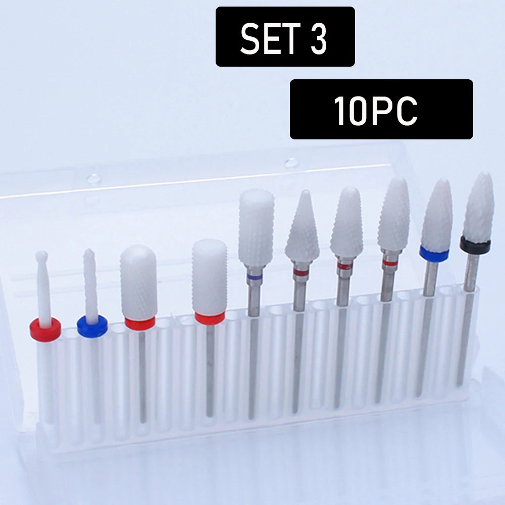 ASWEINA Fräser-Set – 10-tlg. Keramikaufsätze für Nagelfräser & Maniküregeräte