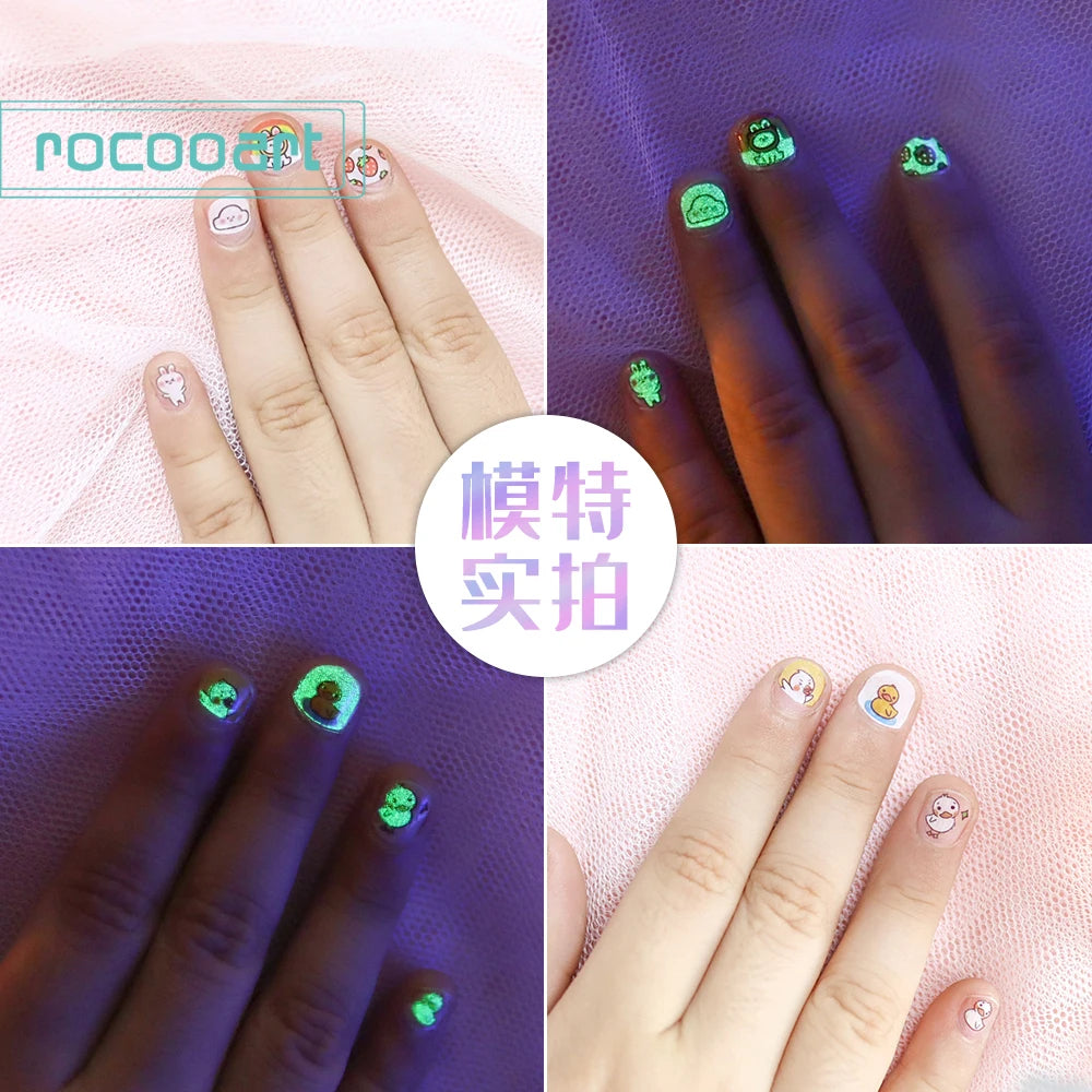 Leuchtende Kinder-Nagelsticker mit Tiermotiven – Glow-in-the-Dark Nail Art