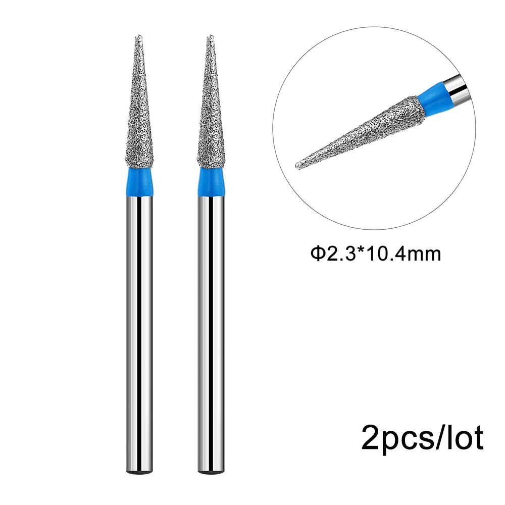 2er-Set Diamant-Fräserbits – Flammenform für Nagelhaut & Gellack (3/32", Profi-Qualität)