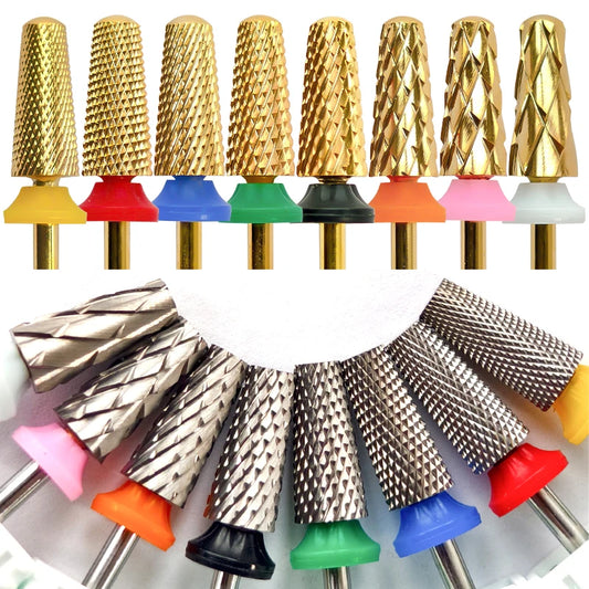 Tapered Barrel Fräserbit – Hartmetall (Tungsten), für Gelentfernung & Polieren (4XC, Gold)