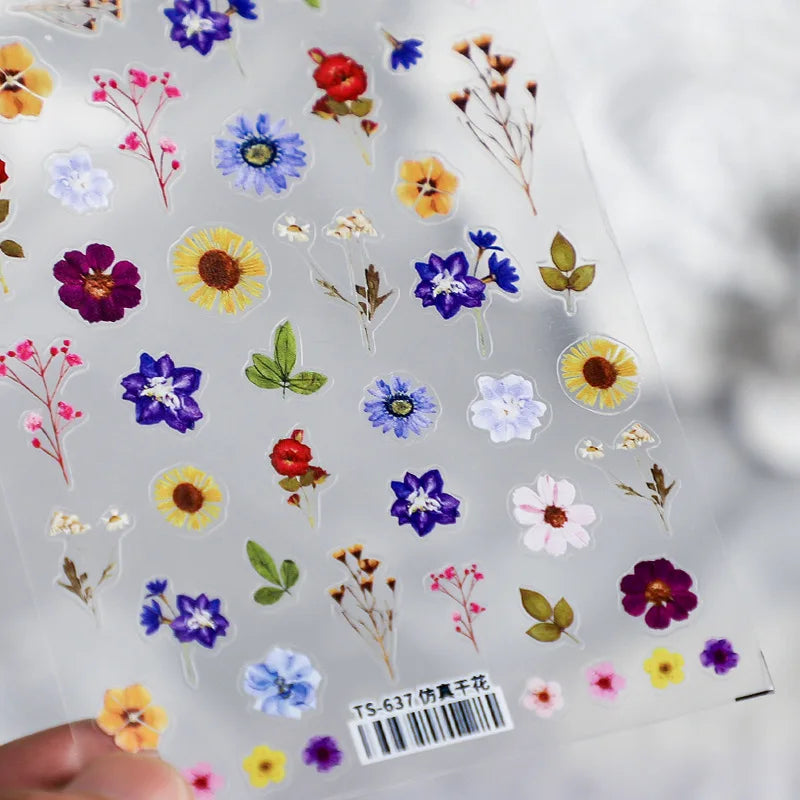 Sonnenblumen Nail Sticker – 3D Sommerblumen für kreative Nailart