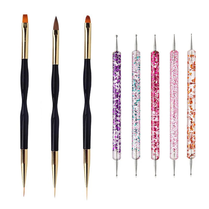 Nail Art Pinselset – 5/20 Stk für Malerei, Dotting, Liner & Acryl-Gel