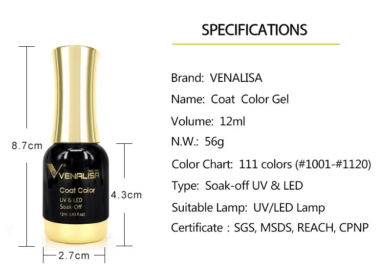 VENALISA Crystal UV Gel 12ml – French Nails, Glitzer, Pearl, HEMA-frei 1. Kollektion