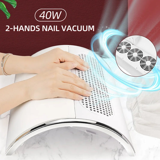 Nagelstaubabsaugung – 40 W Profi-Absauger mit 3 Lüftern für 2 Hände