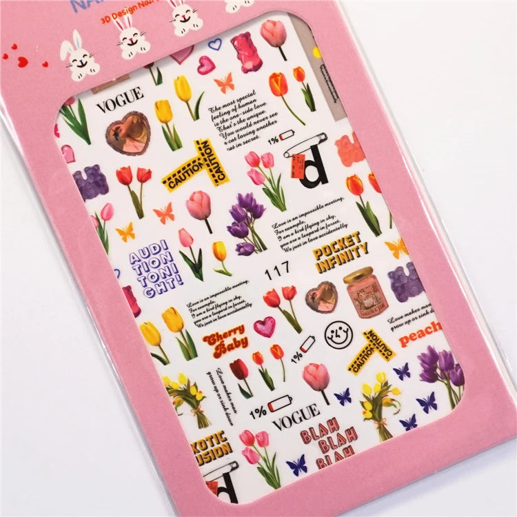 Sonnenblumen Nail Sticker – 3D Sommerblumen für kreative Nailart