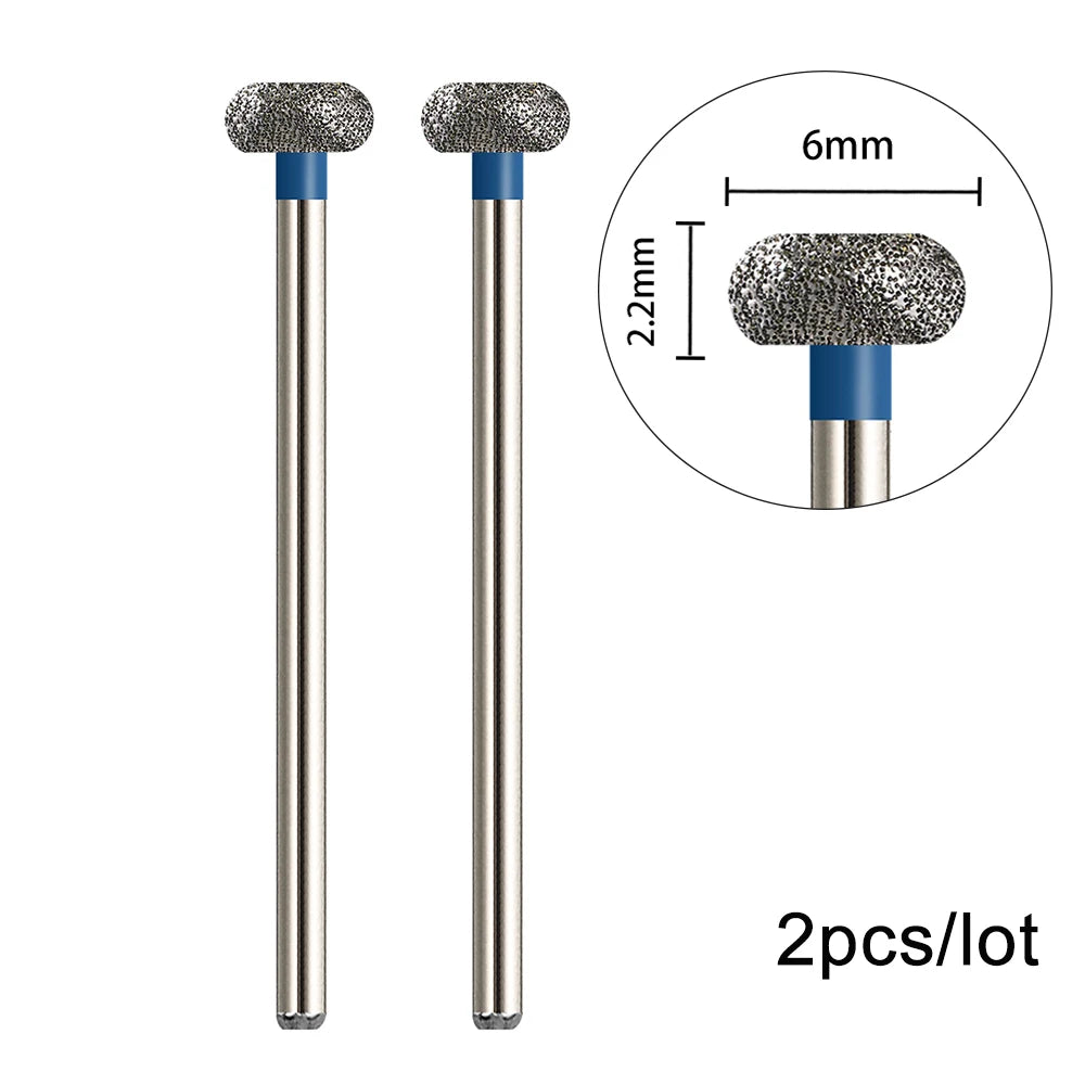 2er-Set Diamant-Fräserbits – Flammenform für Nagelhaut & Gellack (3/32", Profi-Qualität)